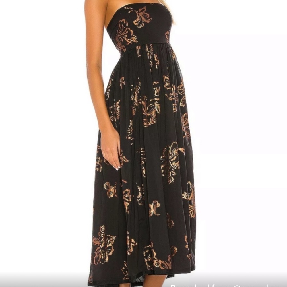 Free people baja babe strapless midi dress